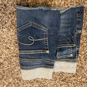 Jean shorts with sweatpants waist band